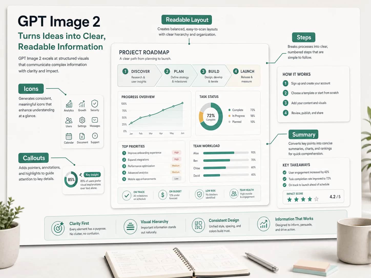 Plan infographics as a readable information hierarchy