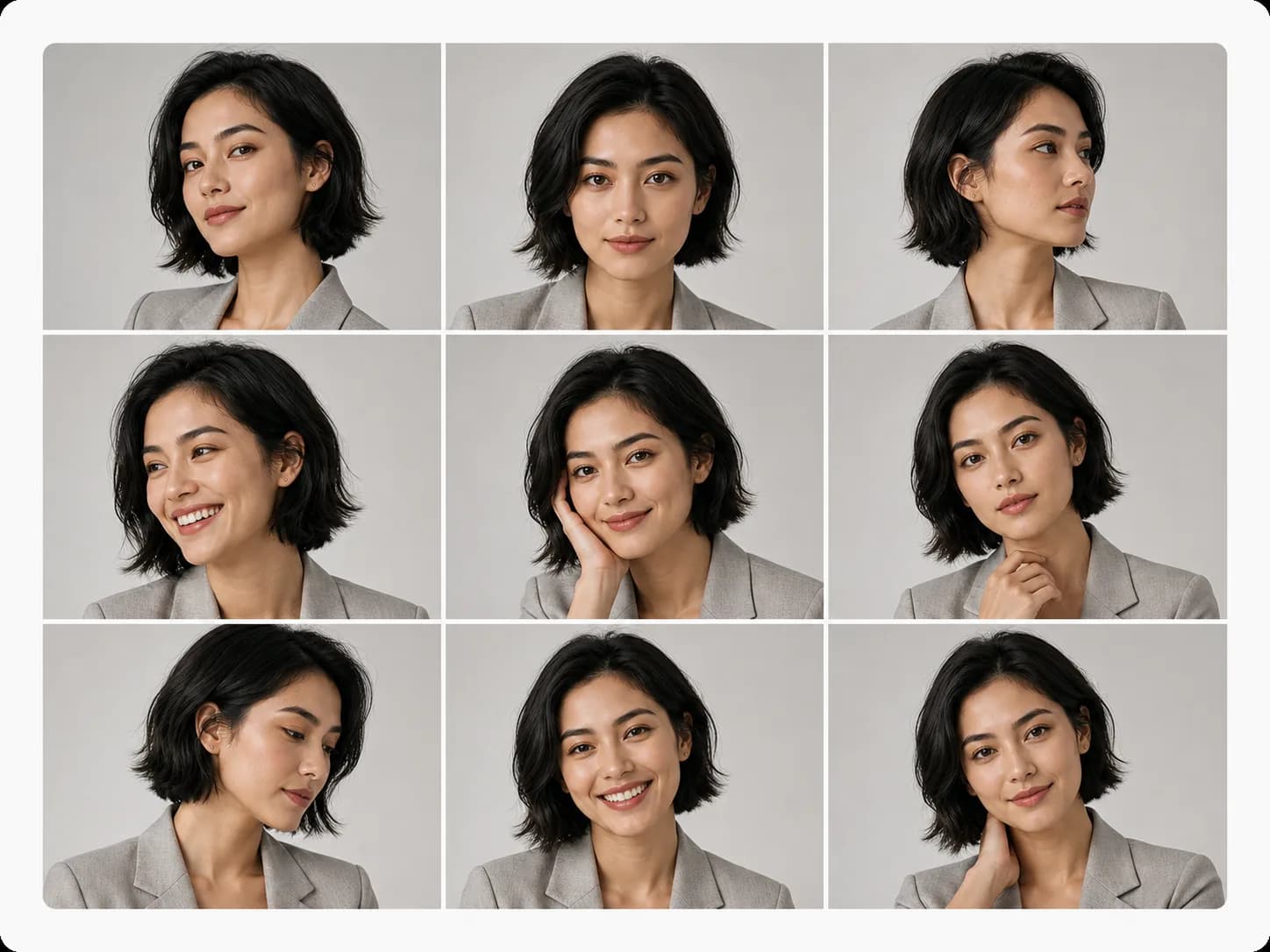 Consistent Character Portrait Grid