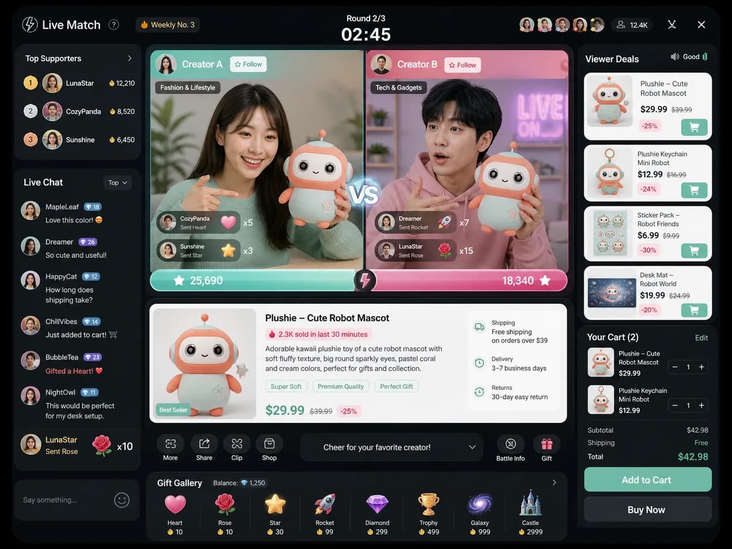 Livestream Social UI